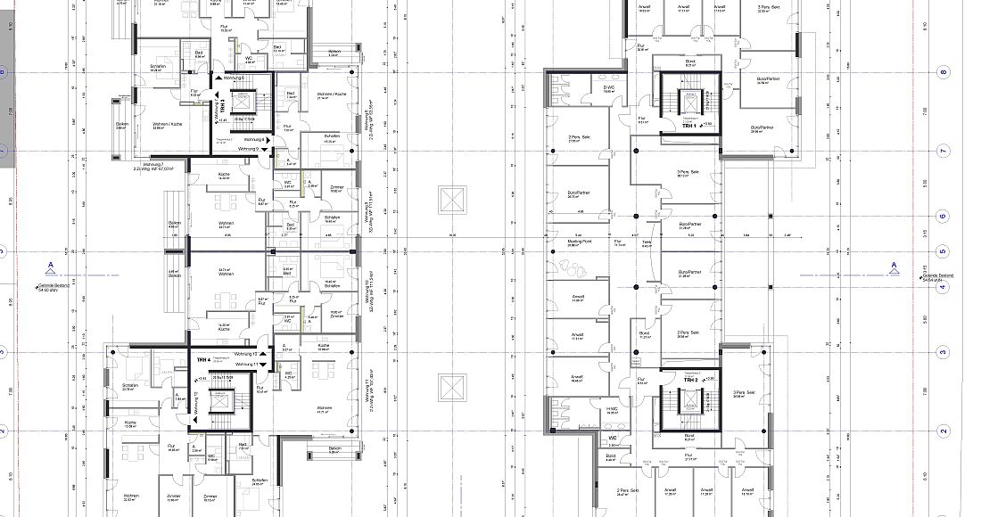 Grundriss: Wohn- und Bürogebäude