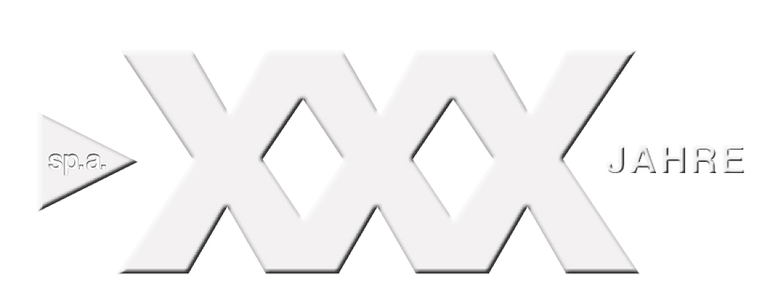 Ein Logo: sp.a-Schriftzug, dann groß "XXX", gefolgt von "Jahre"