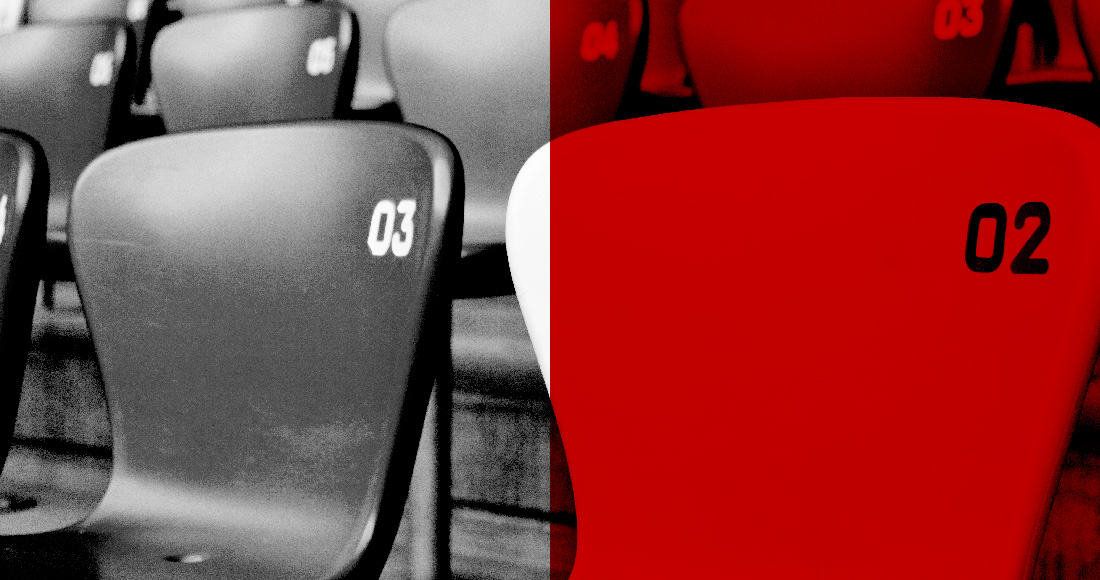 Dekoratives Symbolbild: Sitzreihen in einem Theater oder Stadion